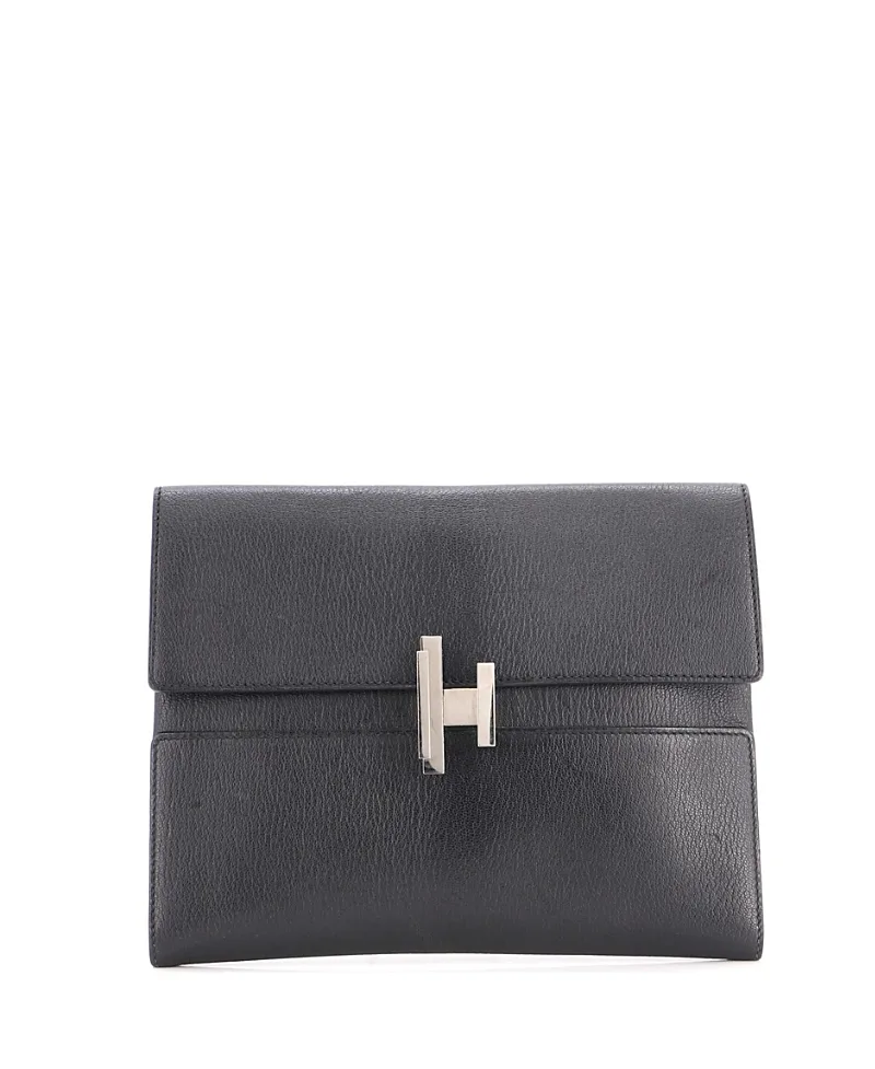 Pre-Owned Hermes Cinhetic Clutch Chevre Mysore by Hermes