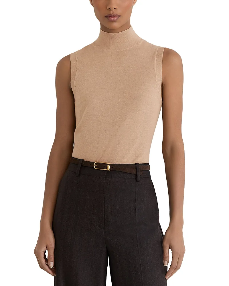 Evelyn Wool Funnel Neck Sleeveless Top