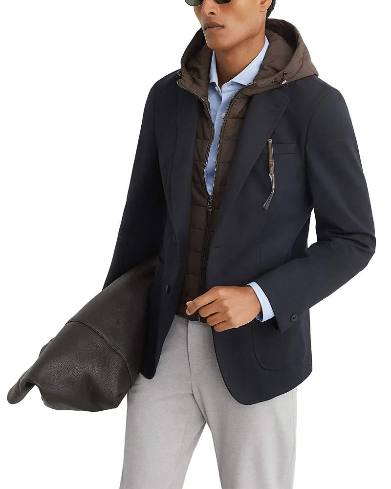Boxer Hooded Vest Inset Blazer