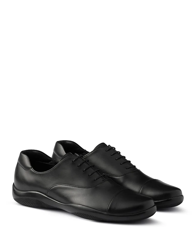 Toblach Laced Leather Shoes by Prada