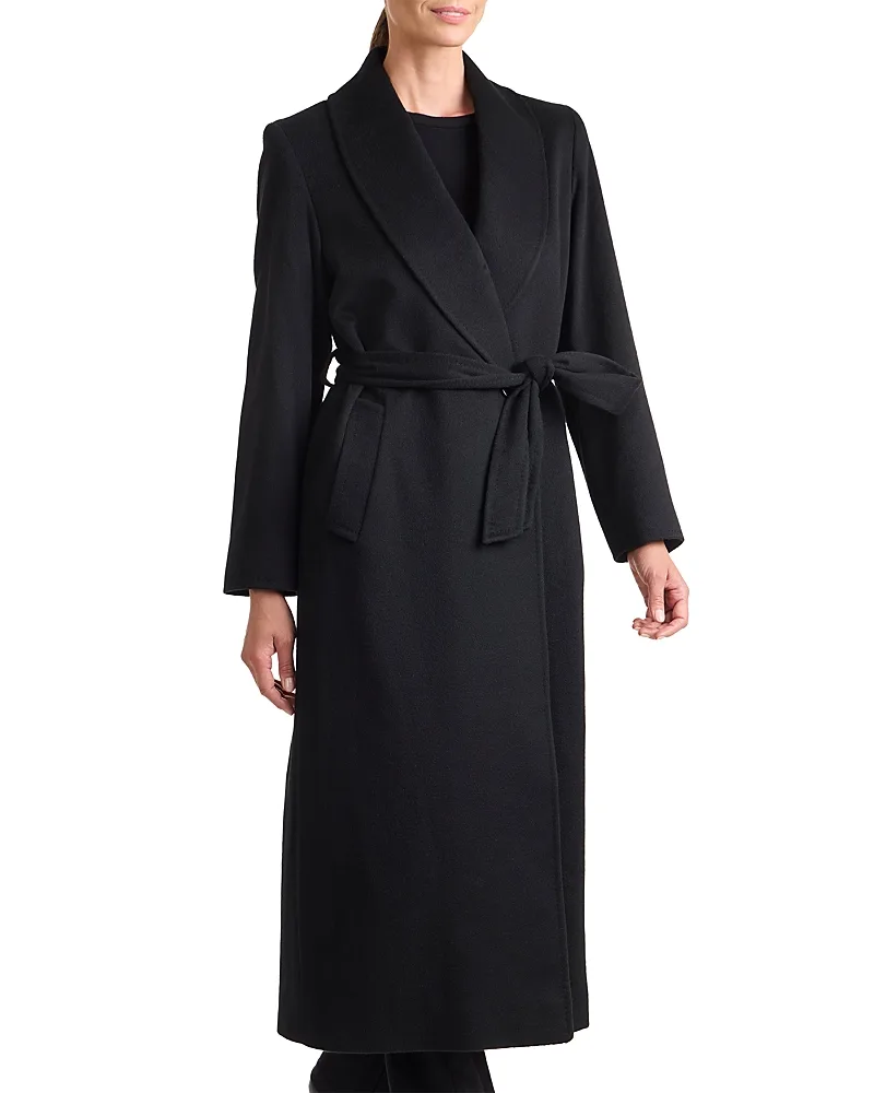 Belted Cashmere Shawl Collar Coat by Sofia Cashmere