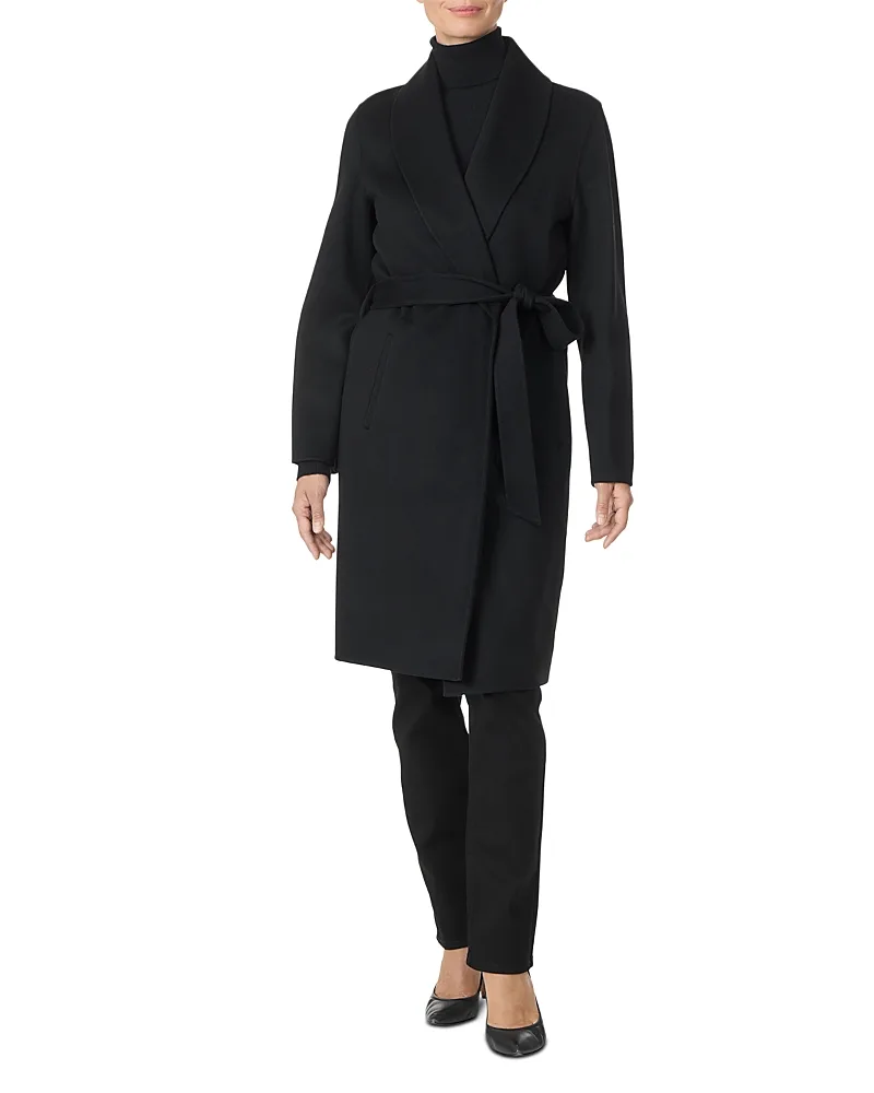Belted Wool & Cashmere Coat by Sofia Cashmere