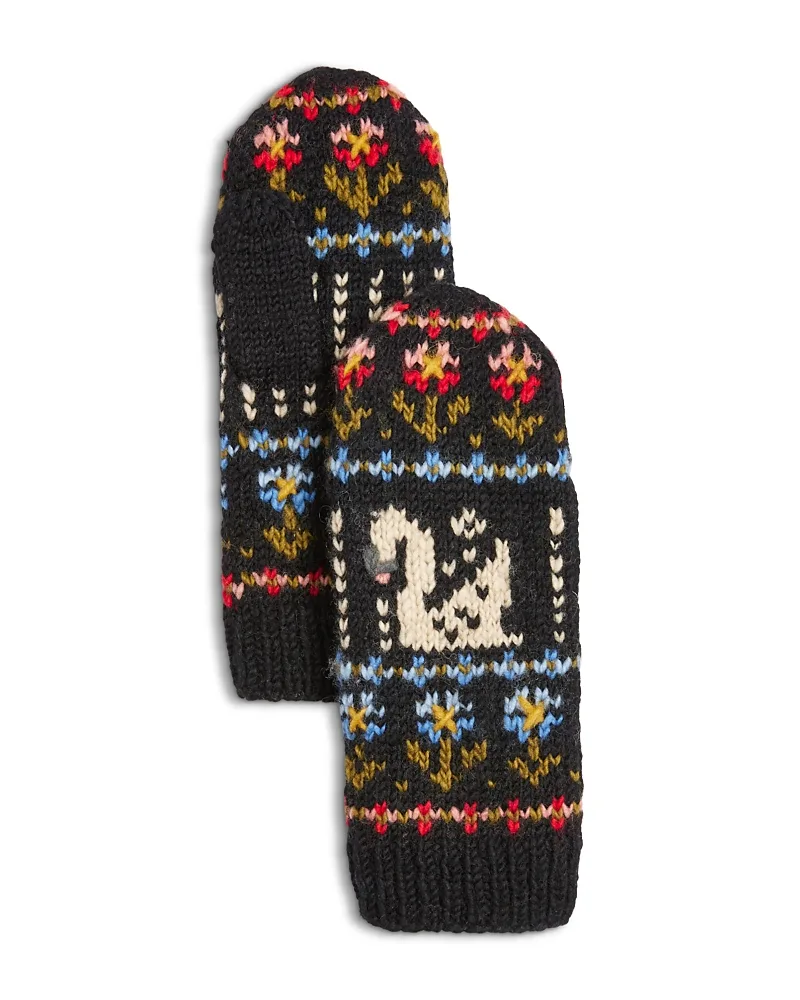 Swan Wool Mittens by French Knot