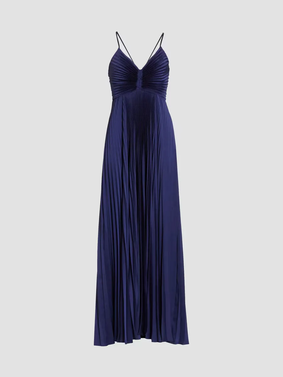 Aries Floor-Length Pleated Gown