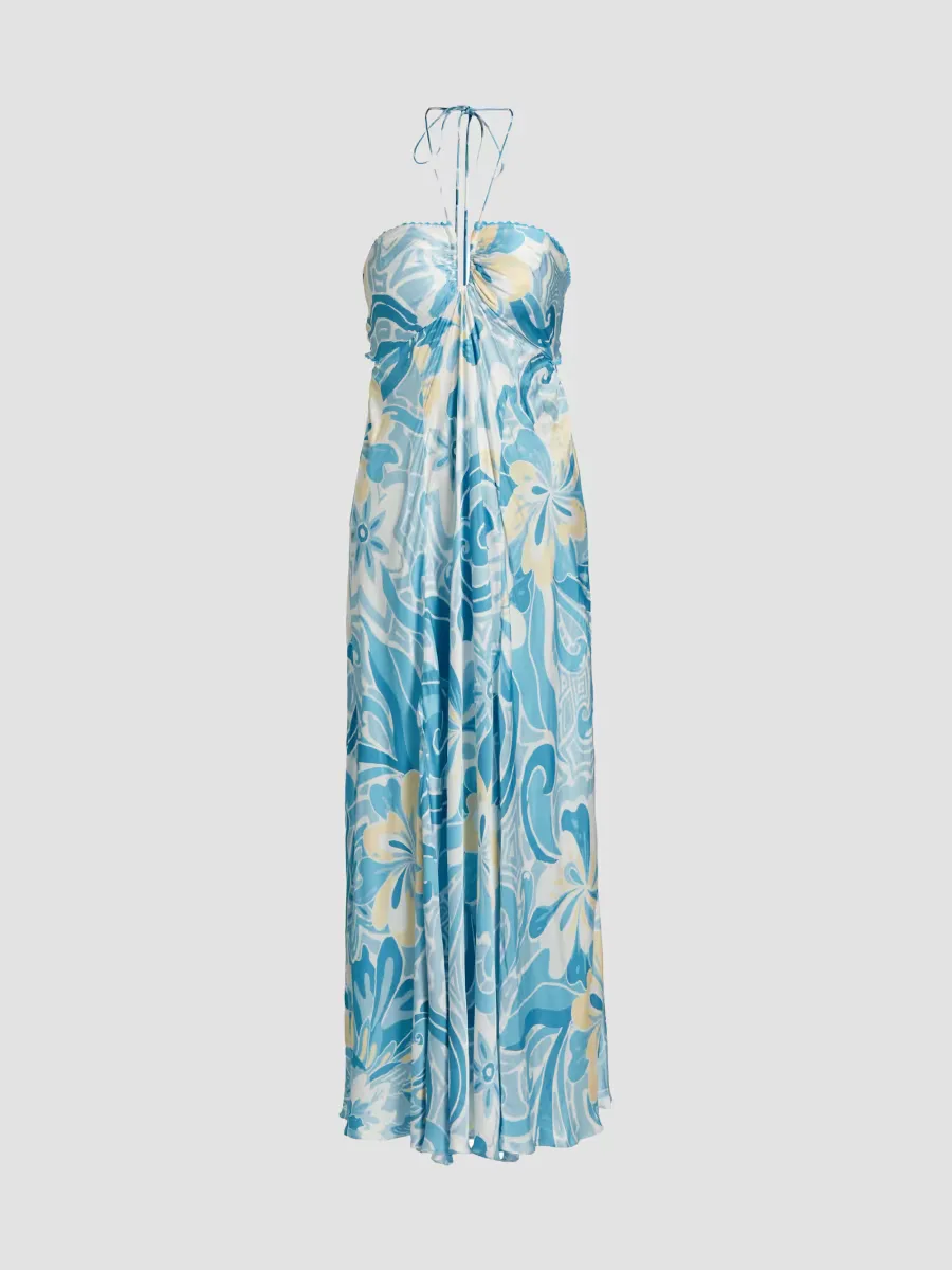 Carla Floral Halter Maxi Dress by Poupette St Barth