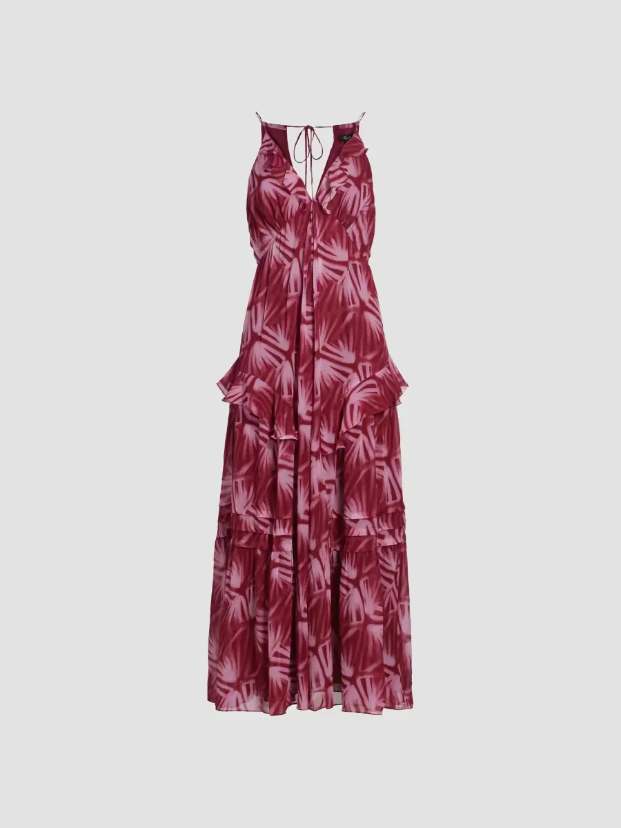 Boa Abstract Chiffon Midi-Dress by Rails