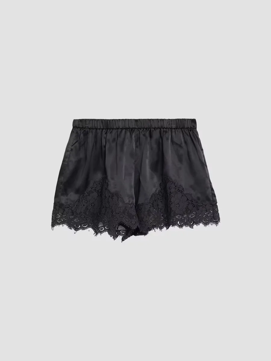 Jennie Silk-Blend Shorts by Re/Done