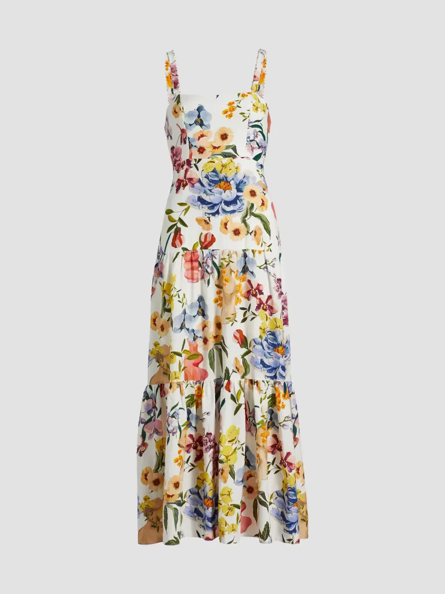 Greek Garden Floral Linen-Blend Maxi Dress by FARM Rio