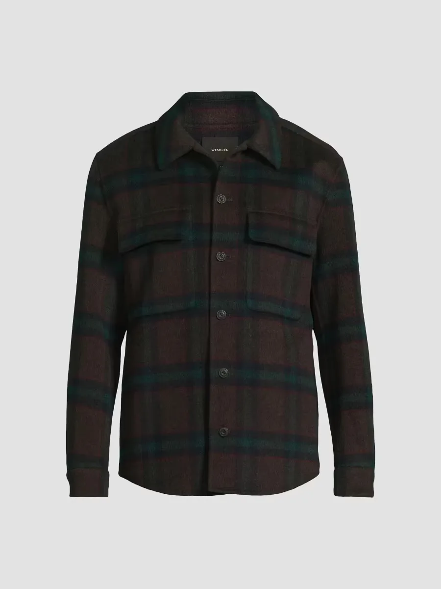 Splittable Plaid Shirt Jacket