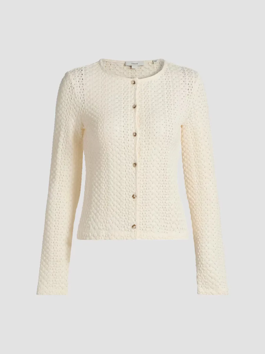 Open-Knit Long-Sleeve Cardigan by Vince
