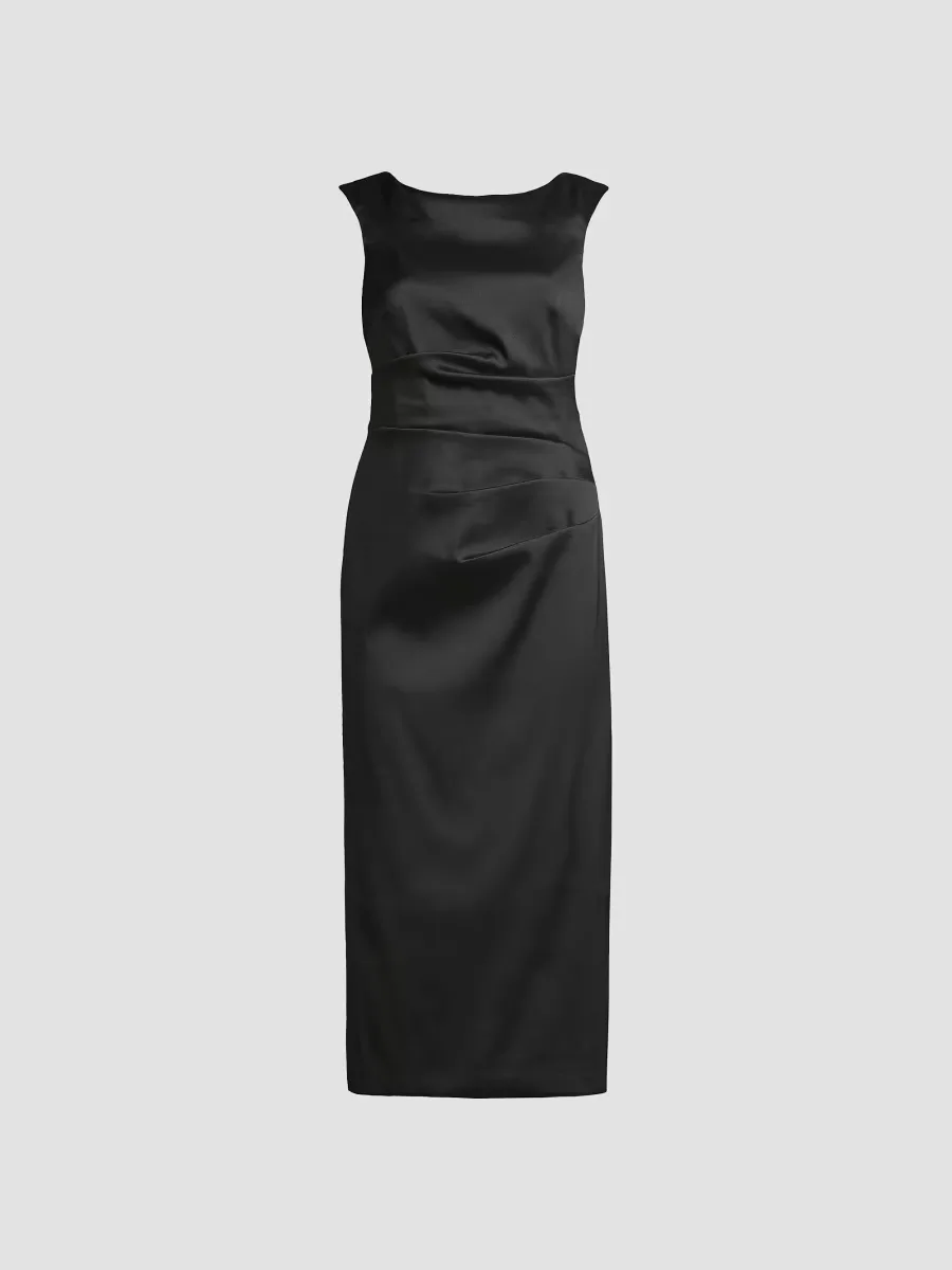 Draped Mikado Sheath Dress by Aidan Mattox