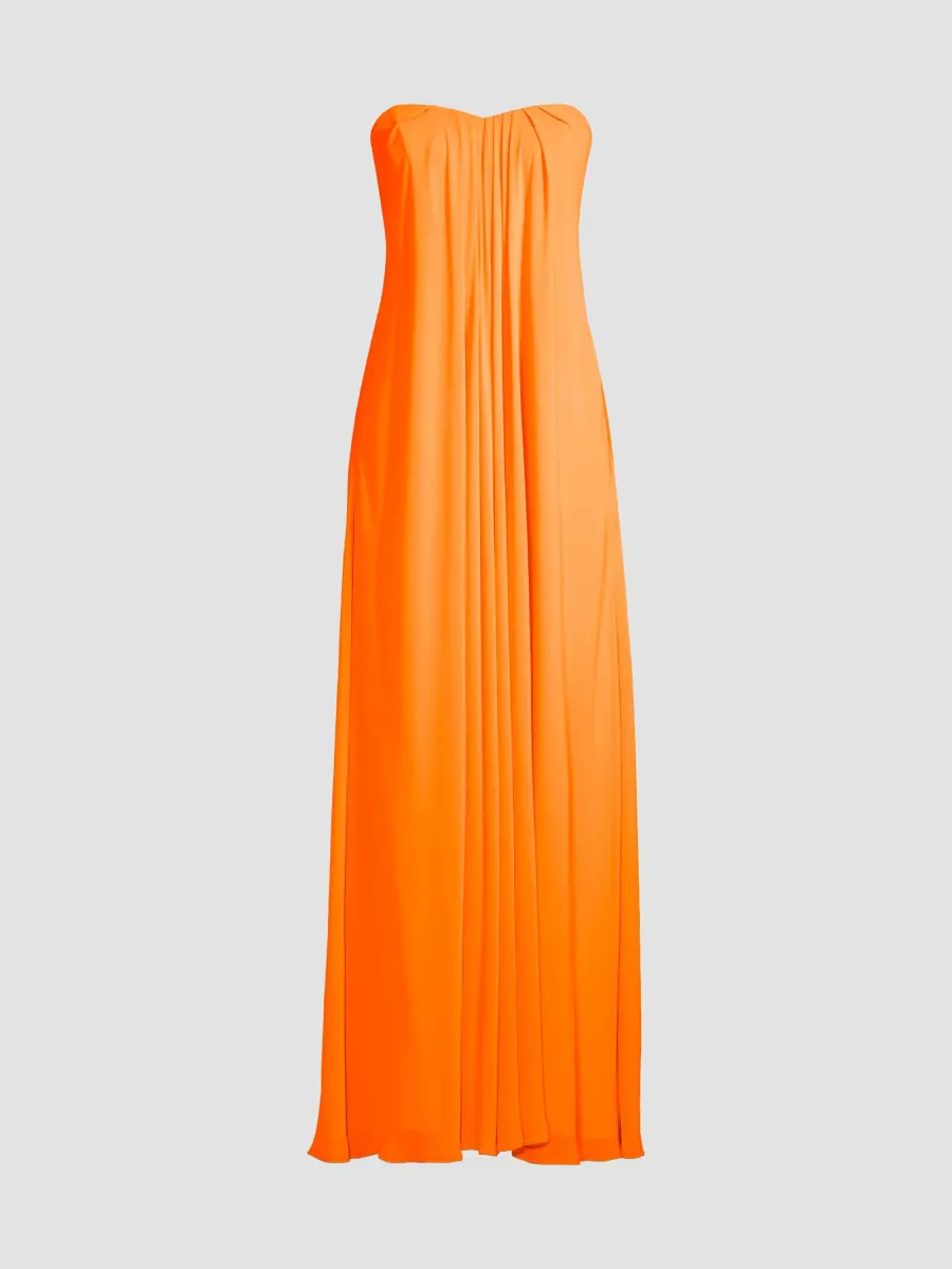 Strapless Chiffon Maxi Dress