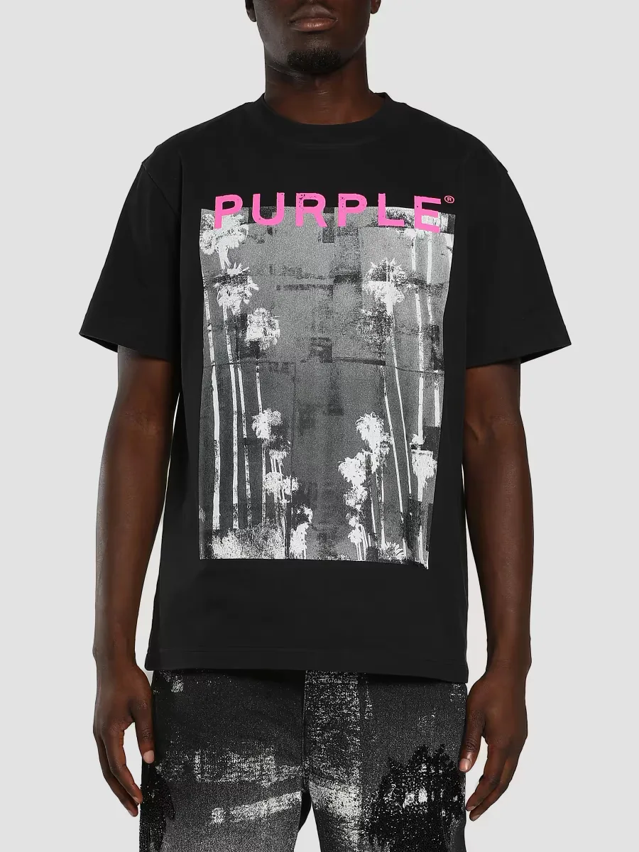 Abstract Logo Cotton Crewneck T-Shirt by Purple Brand