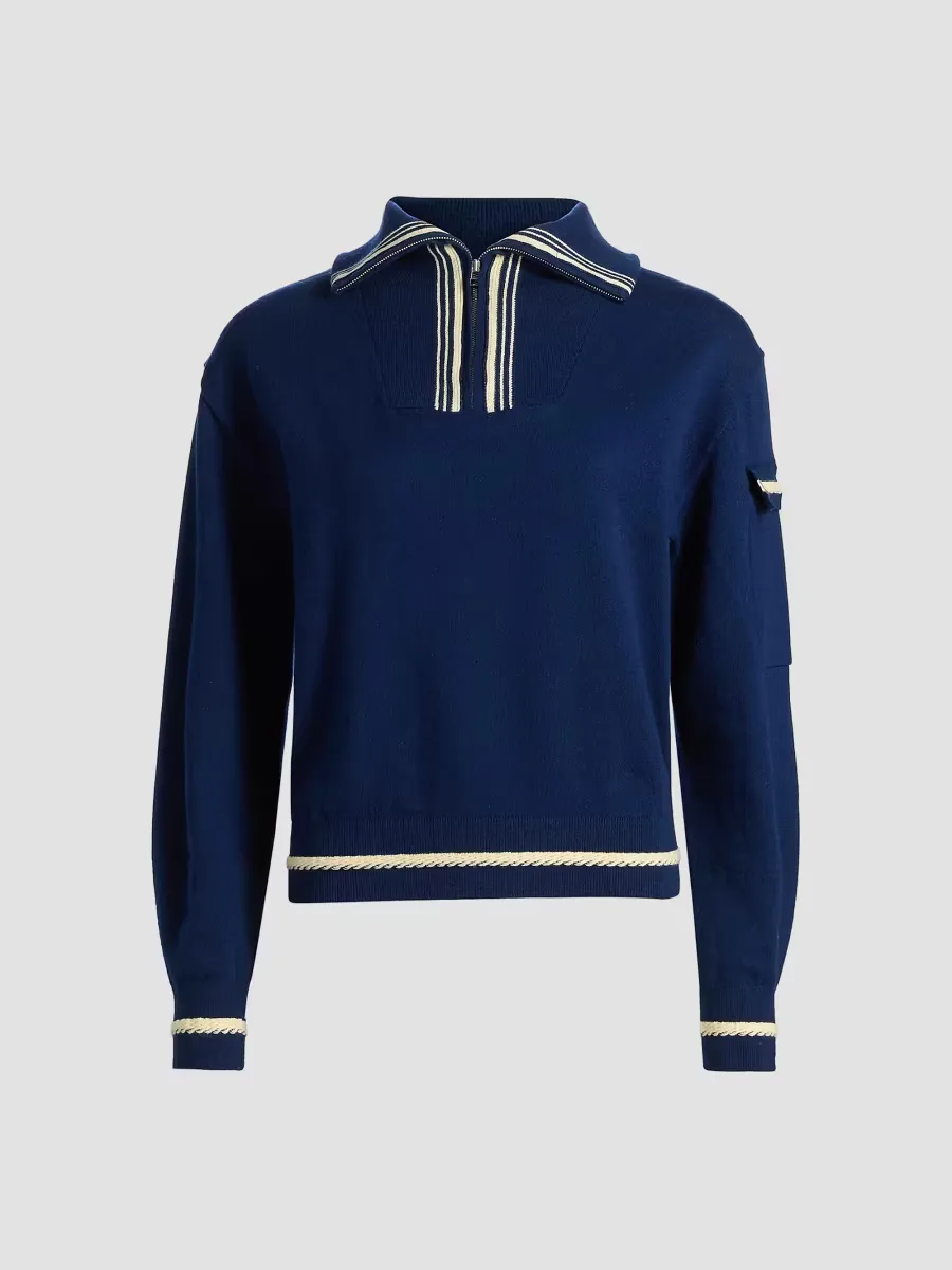Jib Half-Zip Knit Polo Sweater by Guest in Residence