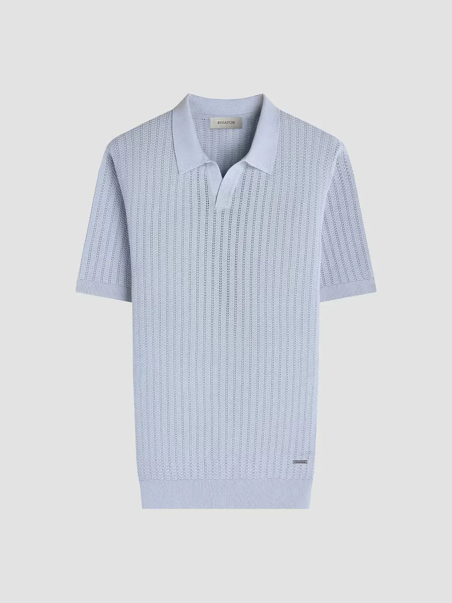 Johnny Collar Cotton-Silk Polo Shirt by BUGATCHI