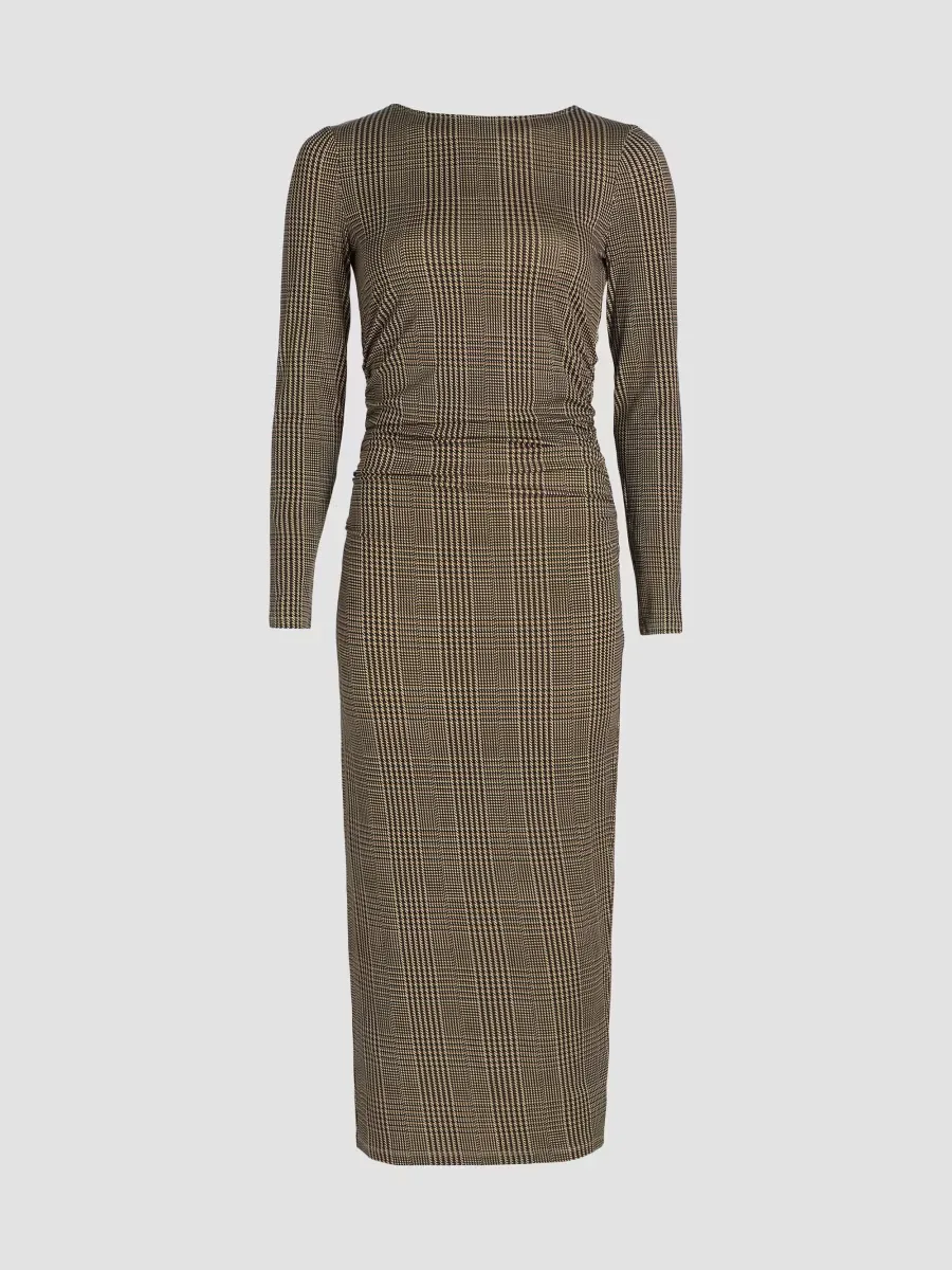 Charissa Stretch-Jersey Houndstooth Midi-Dress by Veronica Beard