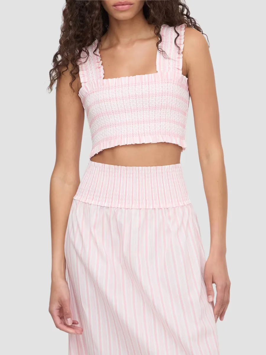The Azalea Nap Top - Pink Variegated Stripe by Hill House Home