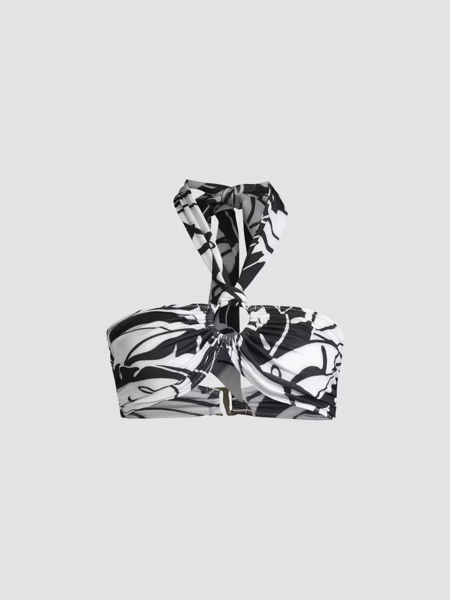 Marie Palm Print Bikini Top by Ramy Brook