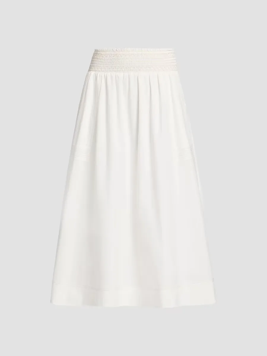 Galia Cotton-Modal A-Line Midi-Skirt by Ramy Brook