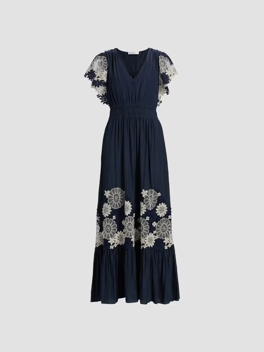 Georgie Crochet Lace Midi-Dress by Ramy Brook