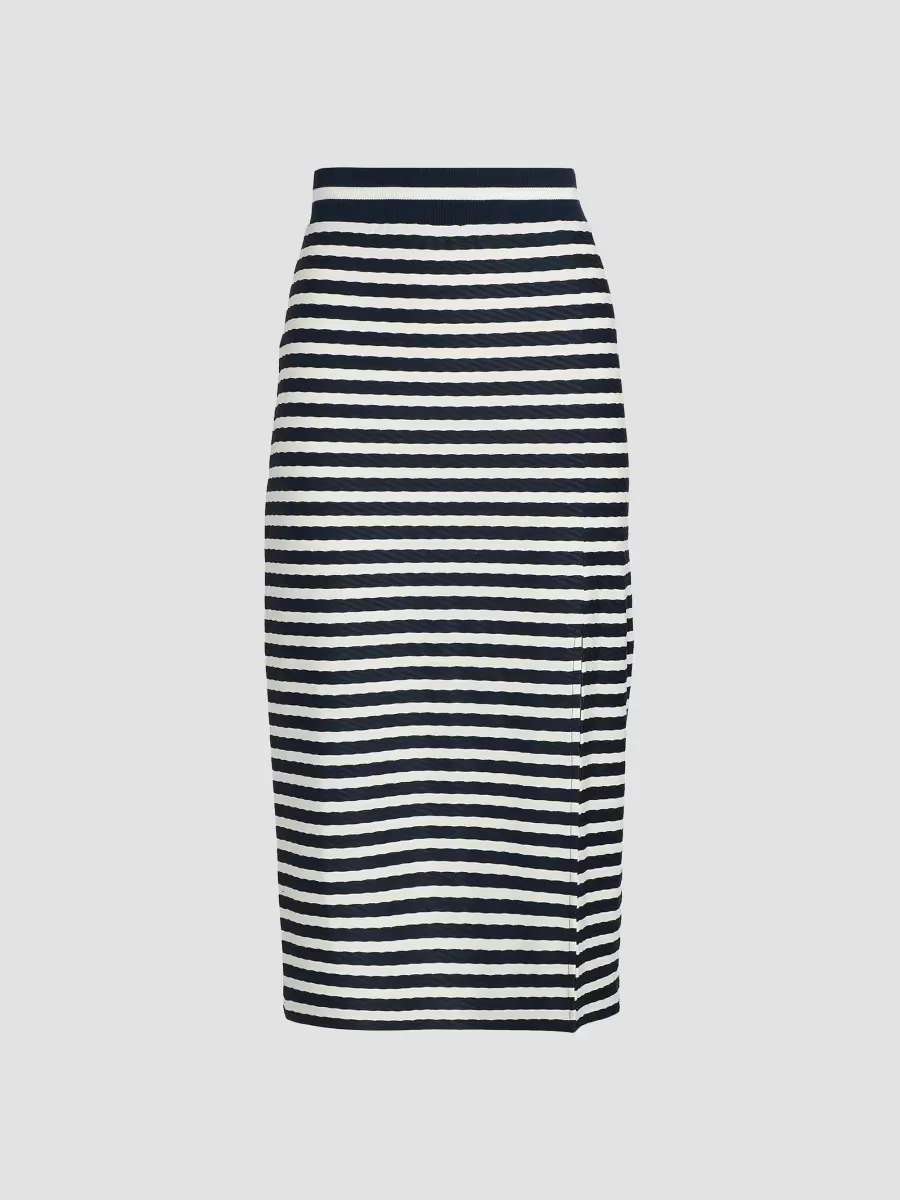 Venus Striped Midi-Skirt by Ramy Brook