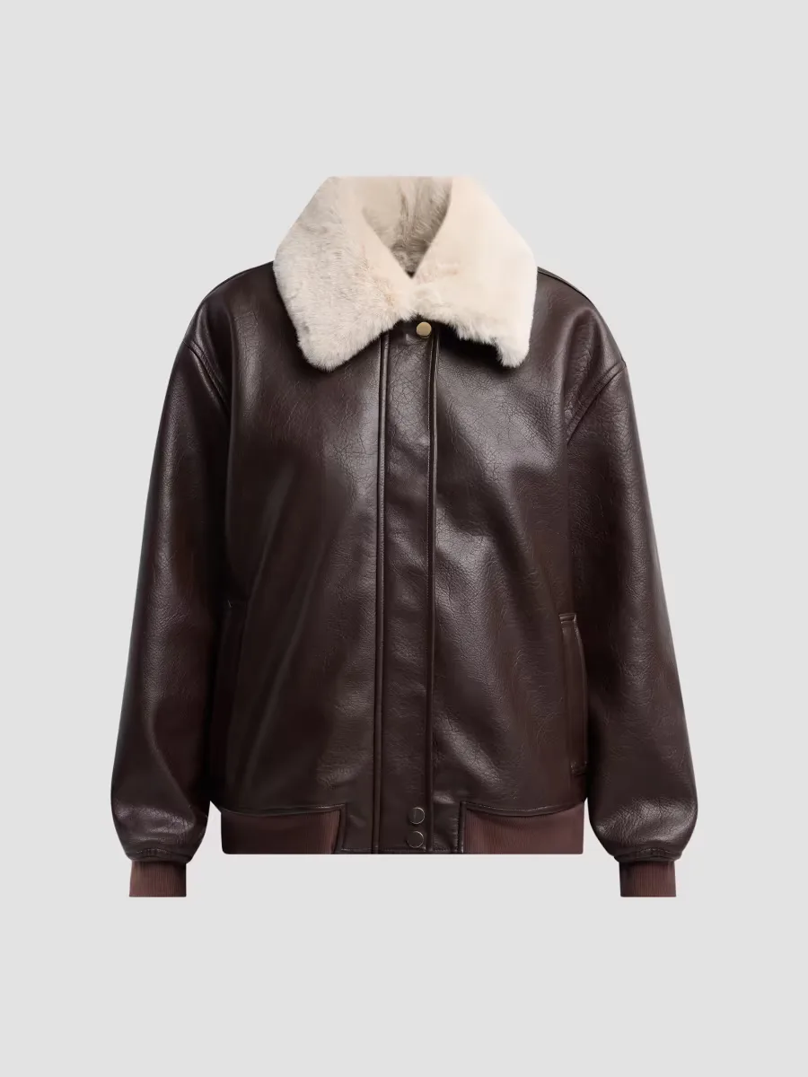 Allison Faux Leather Bomber Jacket by Generation Love