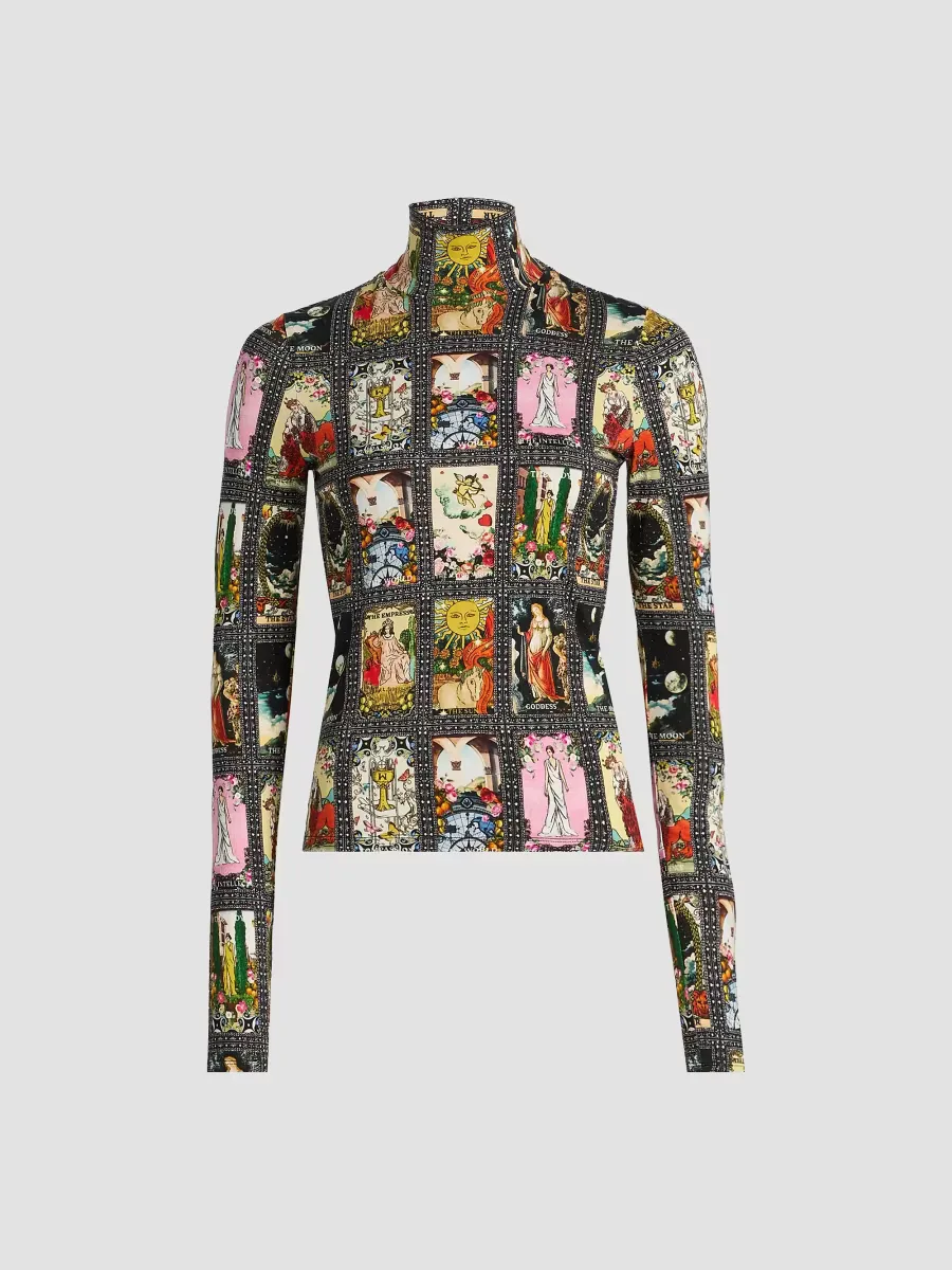 Delaina Tarot Turtleneck Top by Alice + Olivia