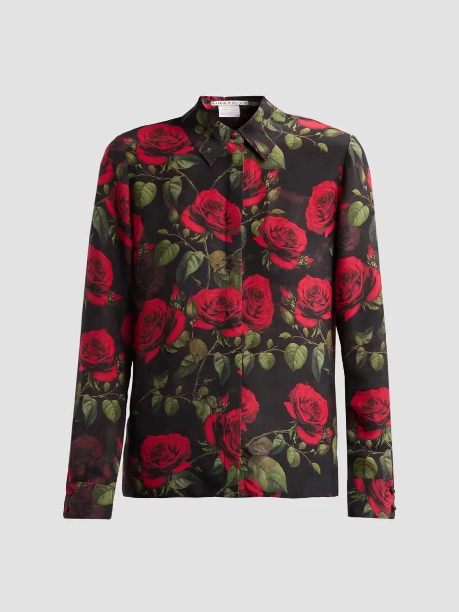 Willa Rogue Roma Silk Shirt by Alice + Olivia