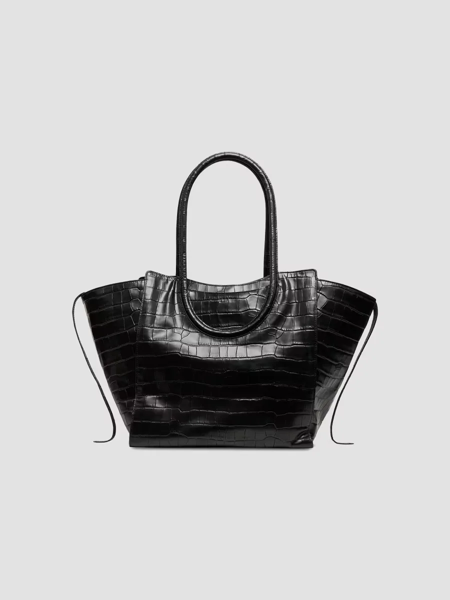 Maude Croc-Embossed Leather Tote Bag by STAUD