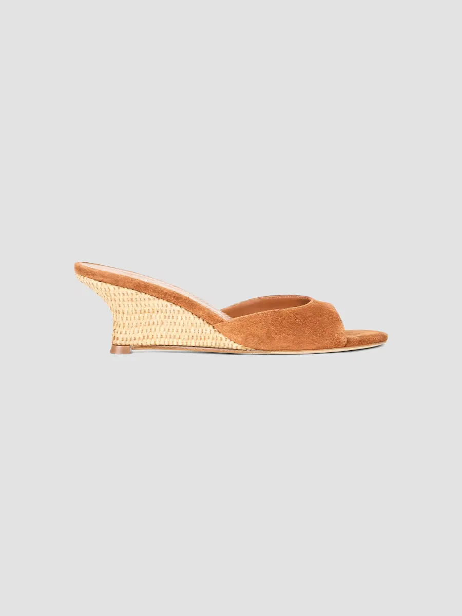 Brigitte 60MM Suede Wedge Sandals by STAUD