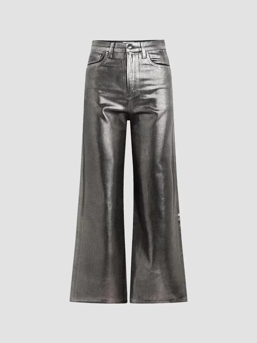 The Mia Foiled Wide-Leg Ankle Crop Jeans by Joe's Jeans