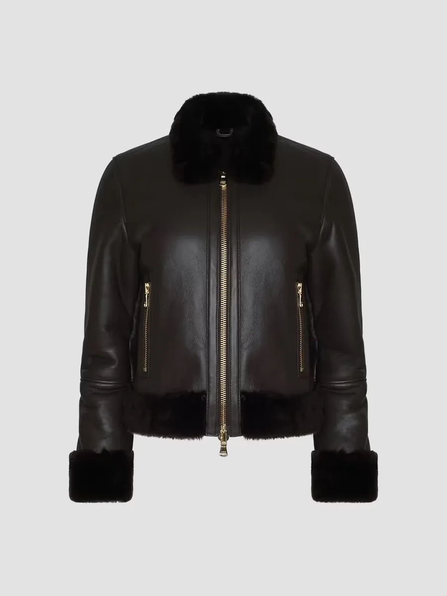 Glacia Shearling-Trimmed Jacket by L'AGENCE