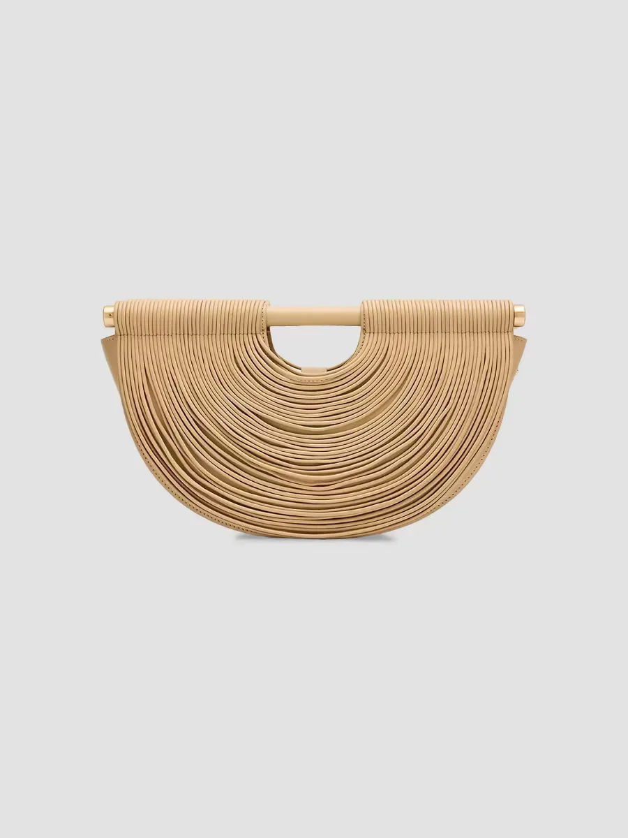 Lou Draped Leather Clutch by Cult Gaia