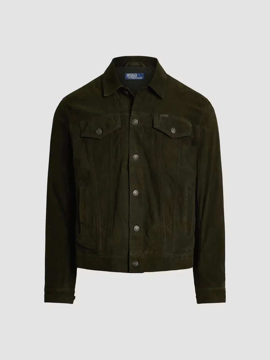 Icon Suede Button-Down Trucker Jacket by Polo Ralph Lauren