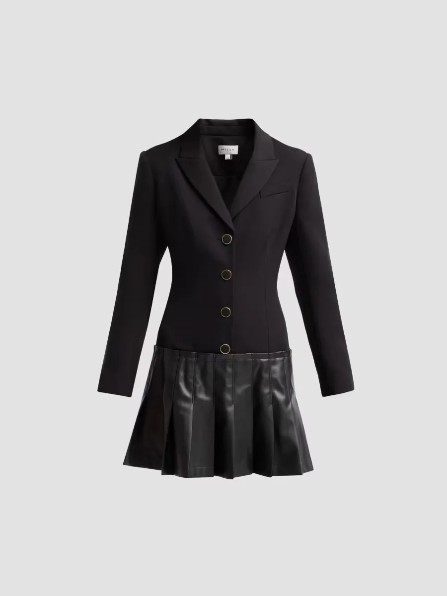 Porter Pleated Blazer Dress by Milly
