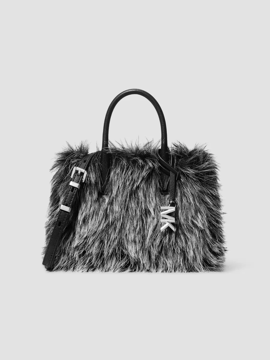 Laila Medium Faux Fur Satchel Bag by Michael Kors
