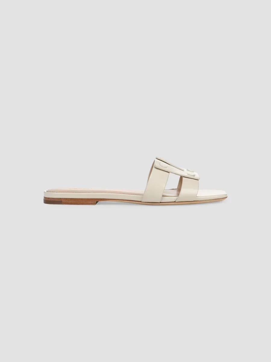 Via Slide Leather Sandals