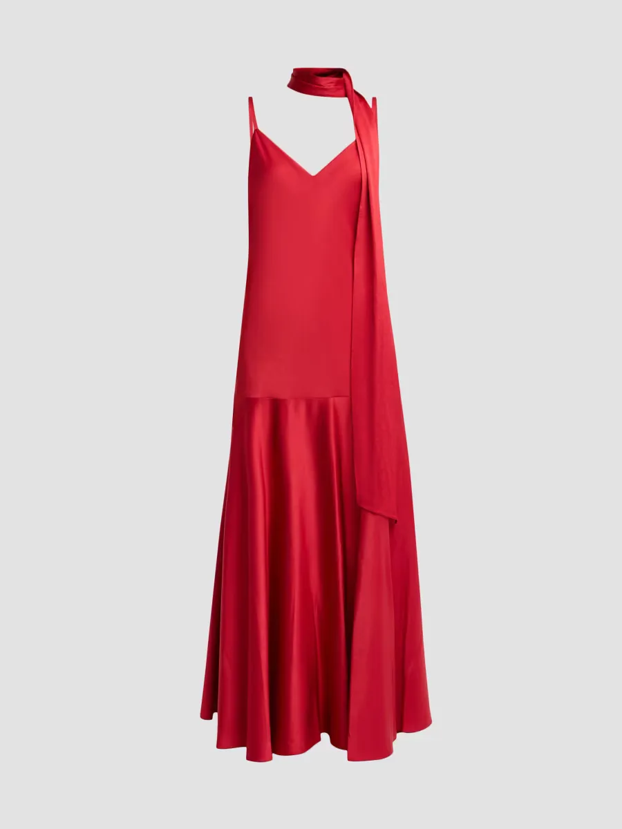 Leona V-Neck Scarf Maxi Dress by Ungaro
