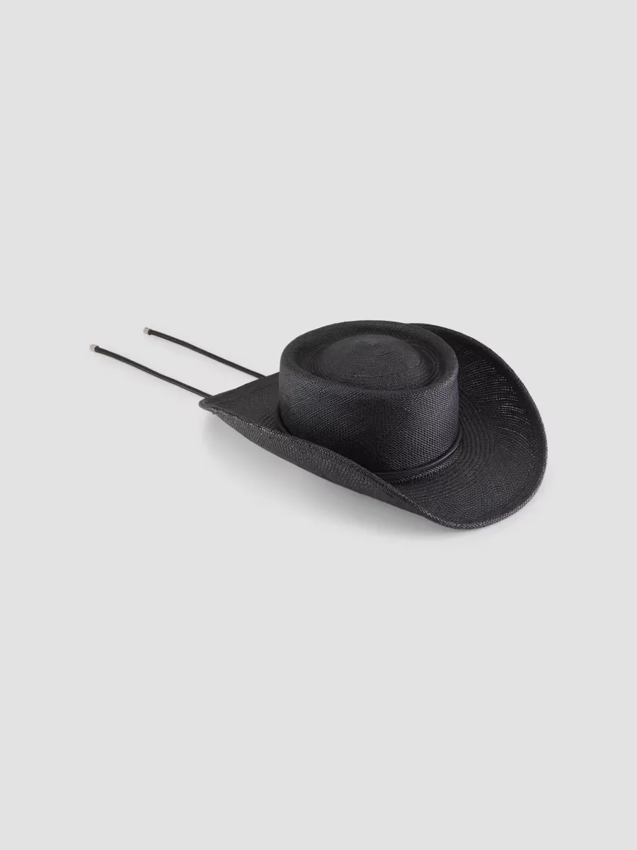 Onyx Panama Straw Cowboy Hat by Monrowe
