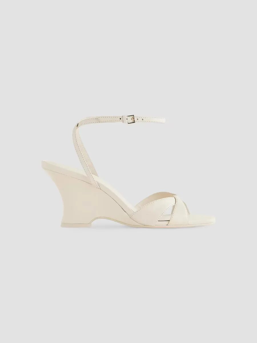 Margot 75MM Metallic Leather Wedge Sandals