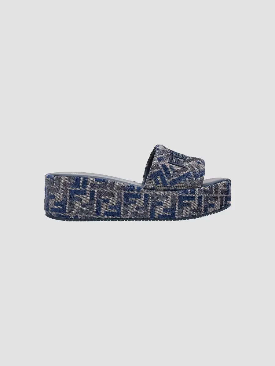 Sunshine FF 65MM Chenille Jacquard Platform Sandals by FENDI