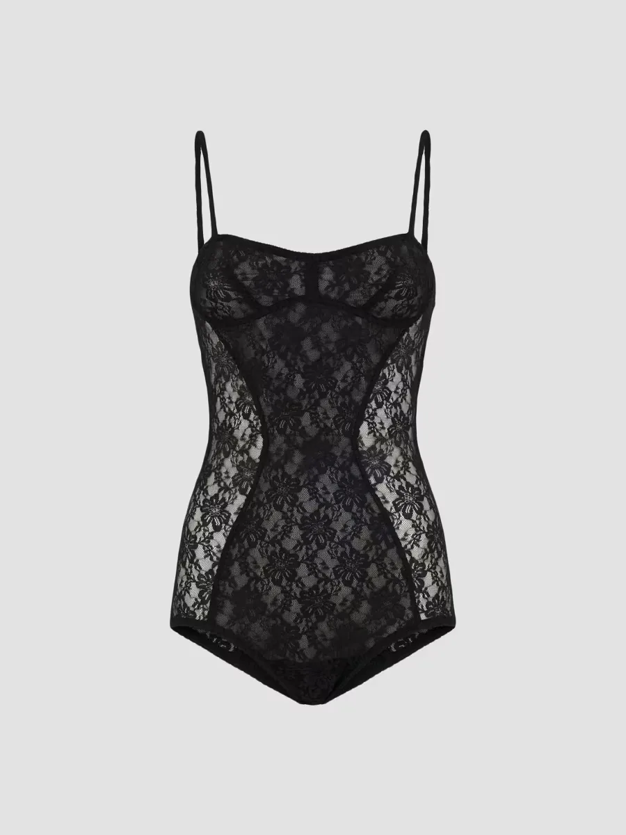 Lace Paneled Bodysuit by Attico