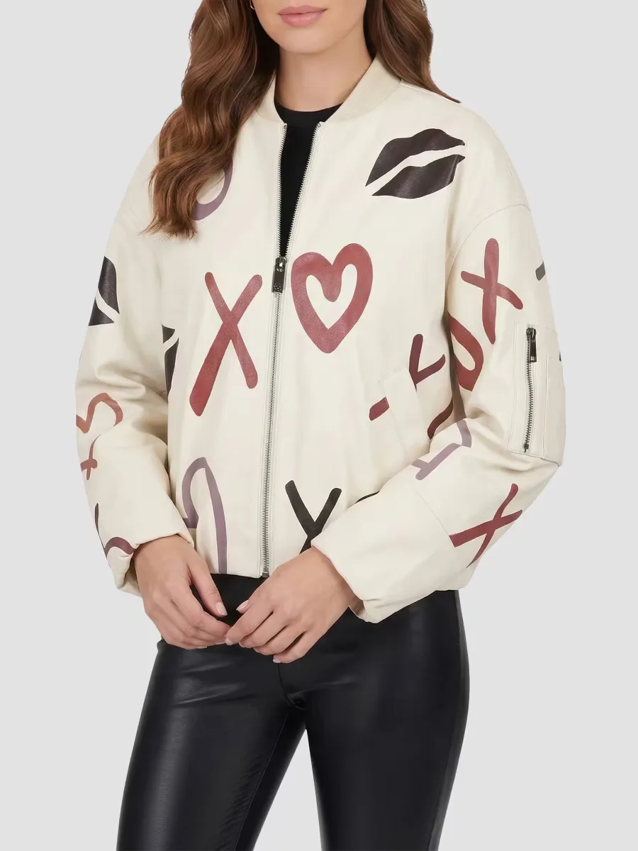 Leather Bomber Zip Jacket by Gorski
