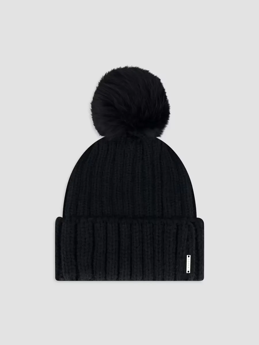 Knit Hat with Merinillo Shearling Lamb Pompom by Gorski