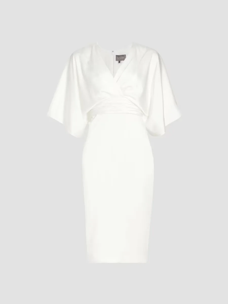 V-Neck Satin Dress by Theia