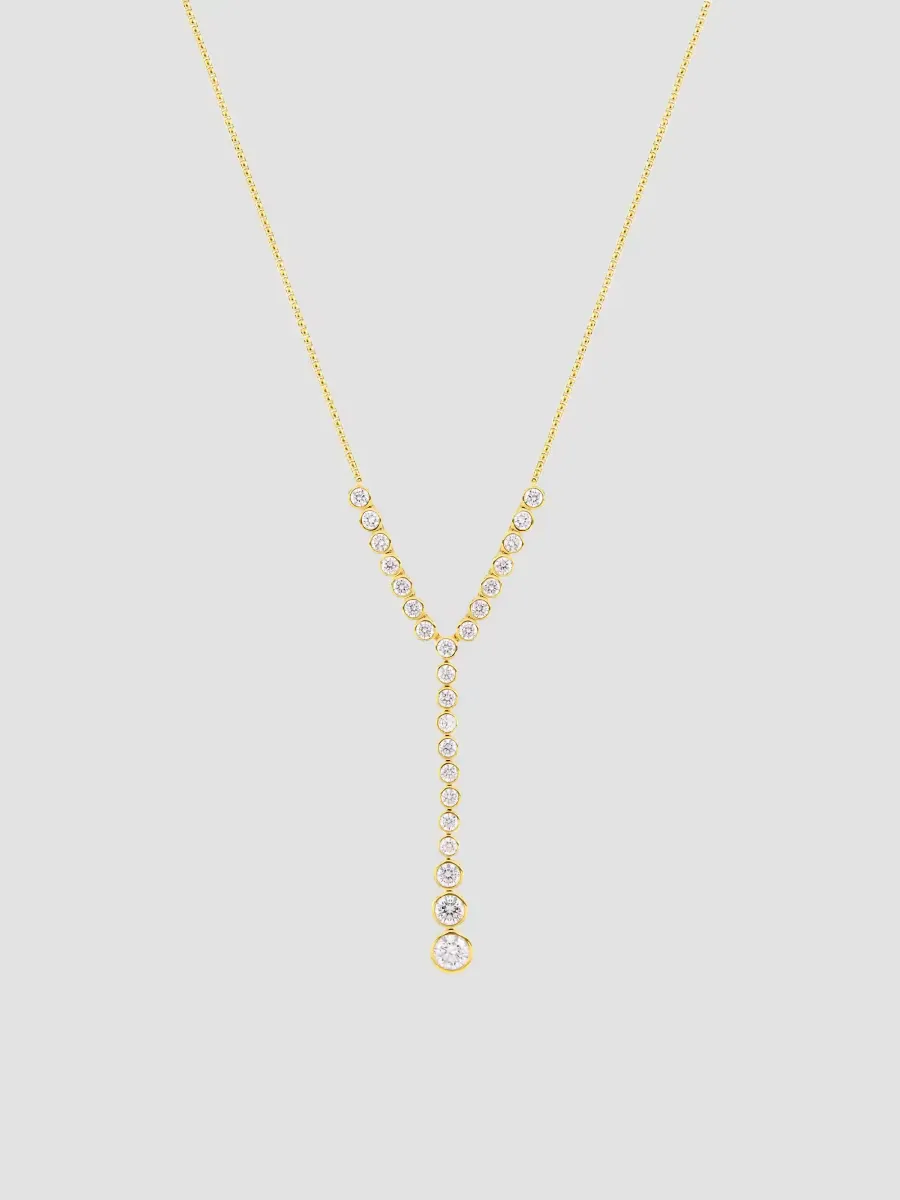 18K Gold-Plated & Cubic Zirconia Y-Necklace by Adriana Orsini