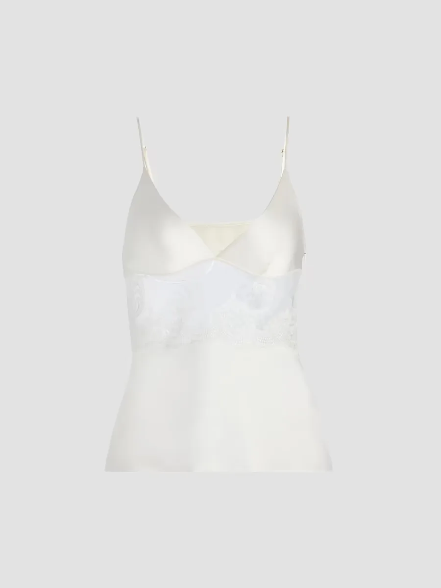 Voltaire Lace-Embellished Silk Cami by Kiki de Montparnasse