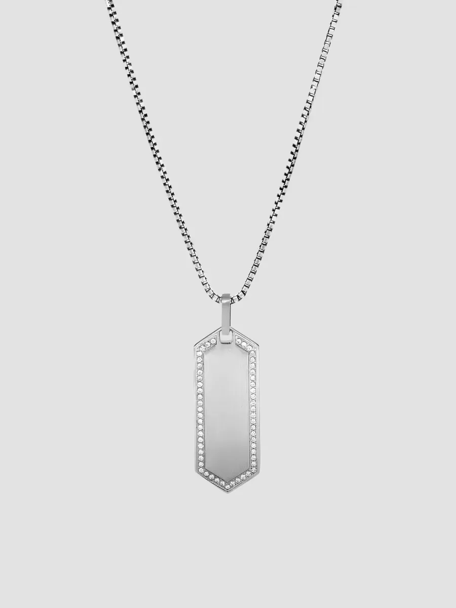 Tateossian x Lamborghini Hex Titanium-Enamel & Diamond 0.43 TCW Necklace by Tateossian