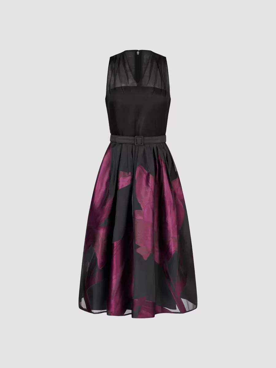 Ellis Floral Jacquard Organza Cocktail Dress by Kay Unger