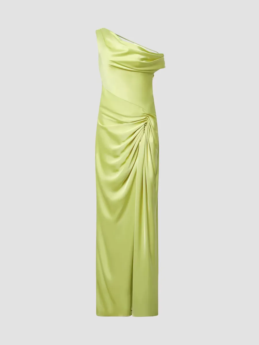Camilla Satin One-Shoulder Gown by Et Ochs